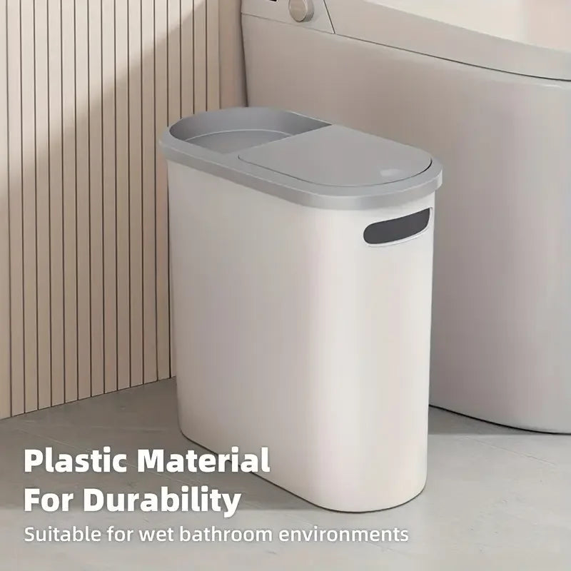 1 bathroom trash can, home creative open type trash can, covered press type bathroom trash can, simple paper basket, large capac