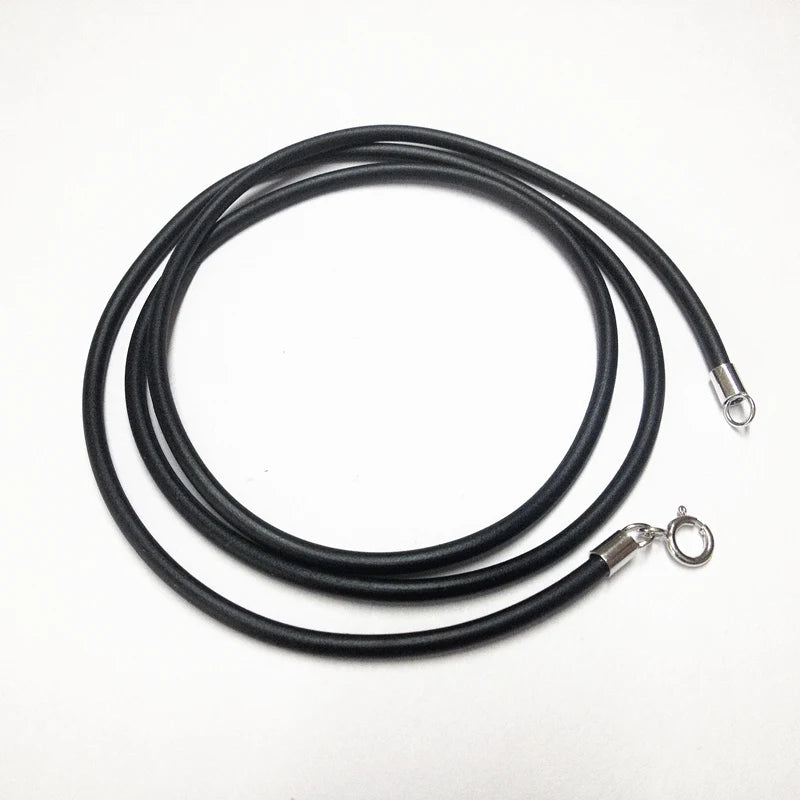 Necklace for Women PU Leather Buckle 925 Sterling Silver Black Jewelry Men Accessories Wholesale Fashion Chain simpe neck