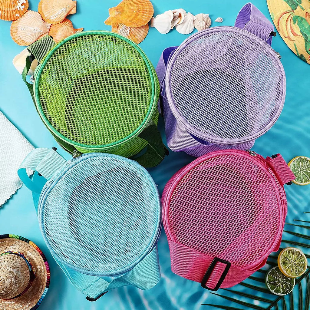 Net Yarn Shell Storage Bag Beach Three-dimensional Circle Dredging Bucket Toys Finishing Collection Bag