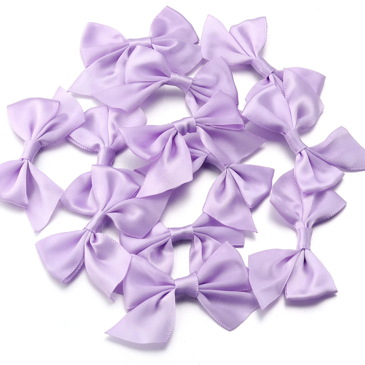20Pcs/Lot 4cmx7cm Ribbon Width 2.5cm Polyester Satin Handmade Ribbon Bows For DIY Sewing Crafts Bouquets Party Christmas Decor