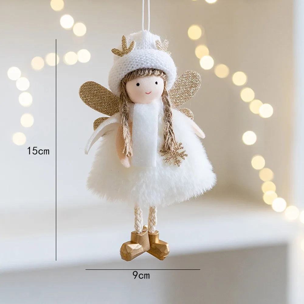 Angel Girl Christmas Angel Doll Drop Ornaments Hanging Pendant Plush Toy Pendant Old Man Snowman Party Gift Xmas Tree Pendant
