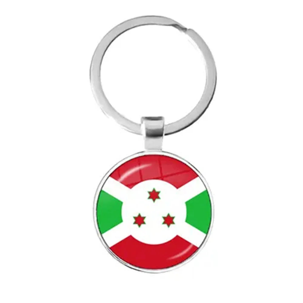 Western Sahara,Guinea,Saint Helena,Niger,Guinea-Bissau,Benin National Flag Keychain 25mm Glass Cabochon Key Rings For Gift