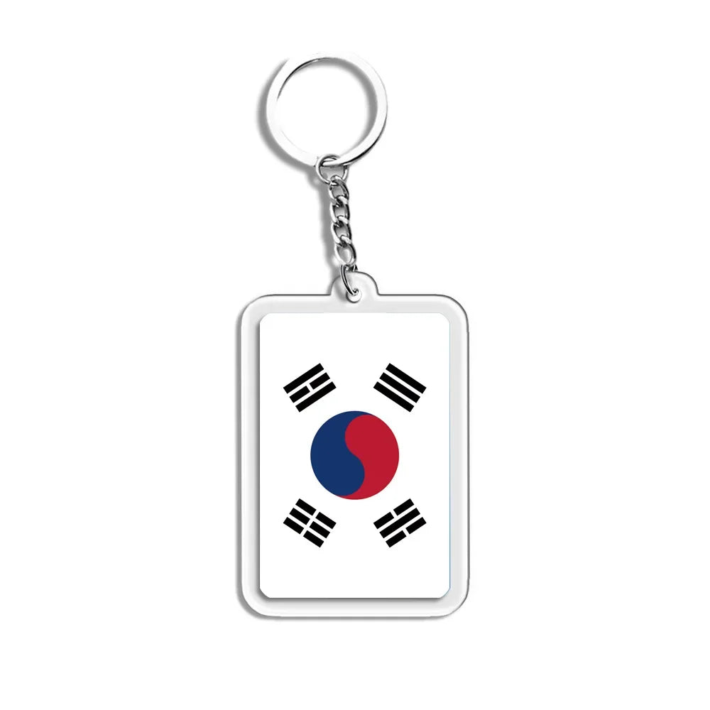 National Flag Keychain Serbia Spain Argentina USA Brazil France Portugal Denmark Poland Tunisia Flags Football Keyring Gifts