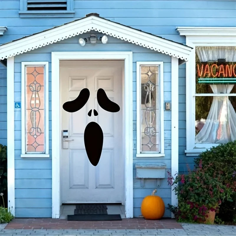 Halloween Ghost Door Stickers, Spooky Wall Decals for Indoor Outdoor Decor, Perfect for Halloween Party Decoration