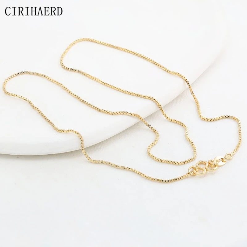 Women's Necklace Chain 14K Gold Plated Fashion Pendant Connecting Chains For DIY Jewelry Making Supplies Length Adjustable Chain
