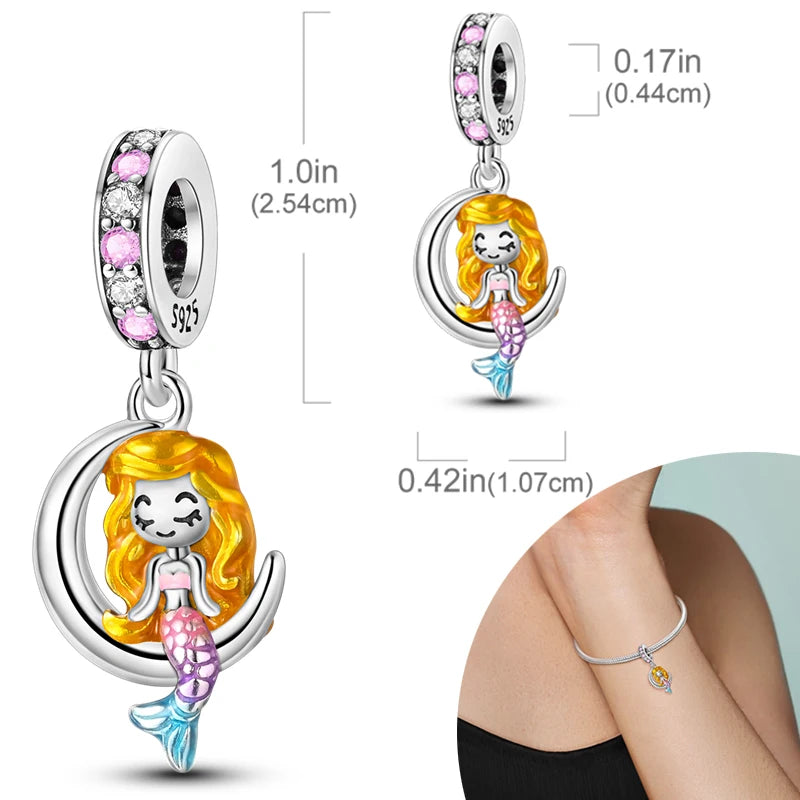 New Silver Plated Charms Beads Turtle Starfish Shell Sea Blue Summer Beads Fit Original Charms DIY Woman Jewelry Gift