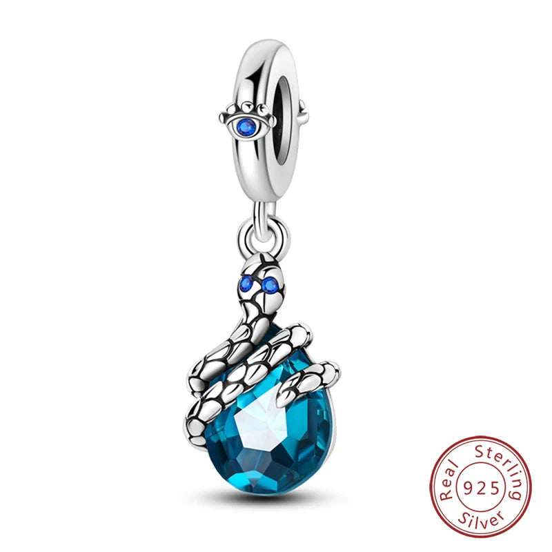 100% Real 925 Sterling Silver Classic Devil's Eye Charms Beads For Women Fit Original Qikaola Bracelets Fine DIY Jewelry Making