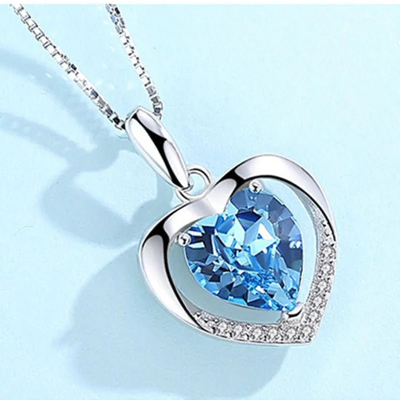 925 Sterling Silver Necklace Pendant Zircon High Quality Chain For Women Luxury Fashion Wedding Engagement Jewelry Party Gifts