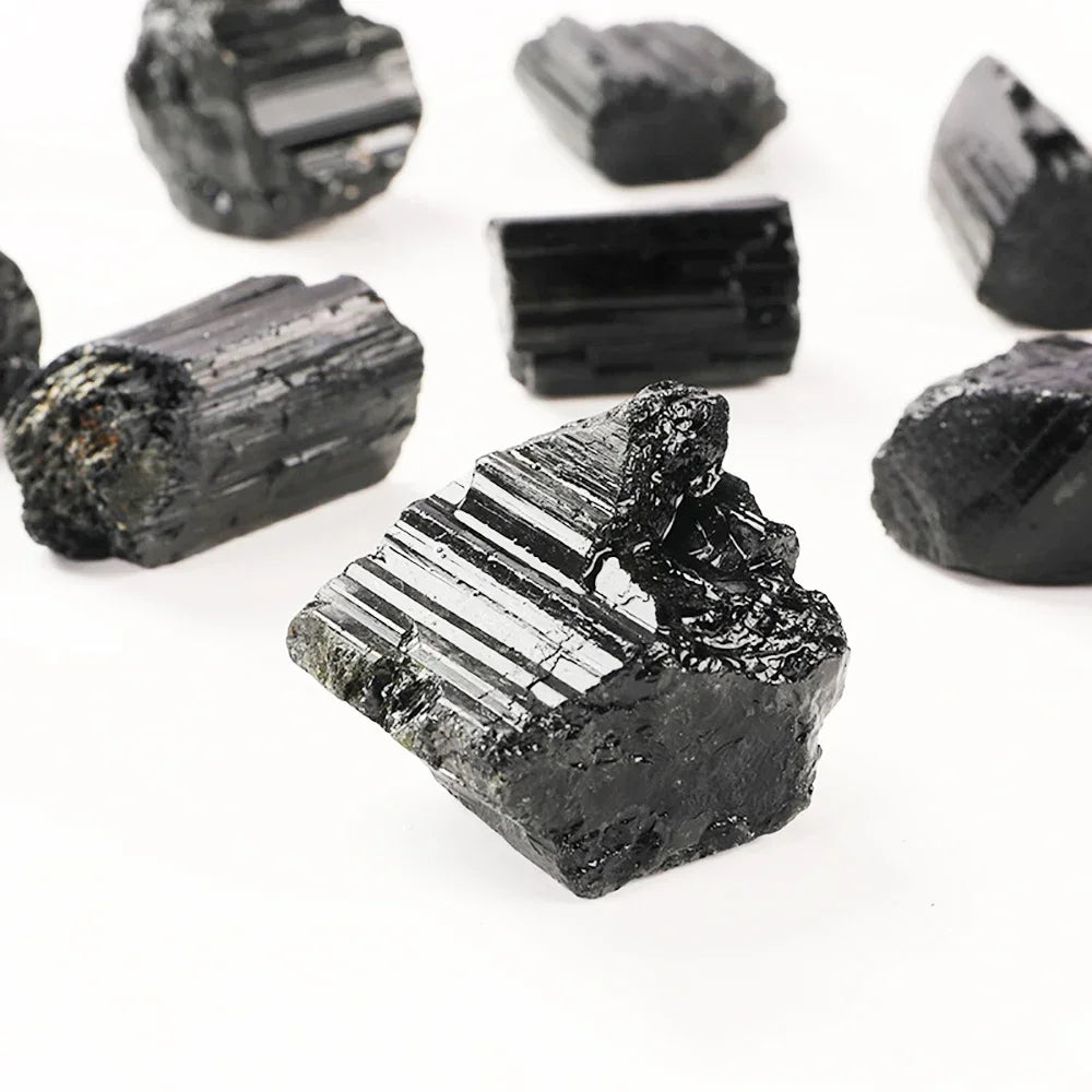 180g Natural Black Tourmaline Gravel Raw Ore Fine Crystalline Mineral Specimen Healing Collection Eliminate Magnetism