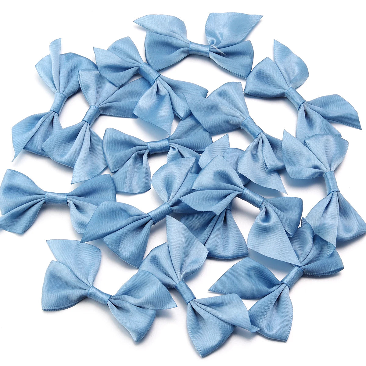 20Pcs/Lot 4cmx7cm Ribbon Width 2.5cm Polyester Satin Handmade Ribbon Bows For DIY Sewing Crafts Bouquets Party Christmas Decor