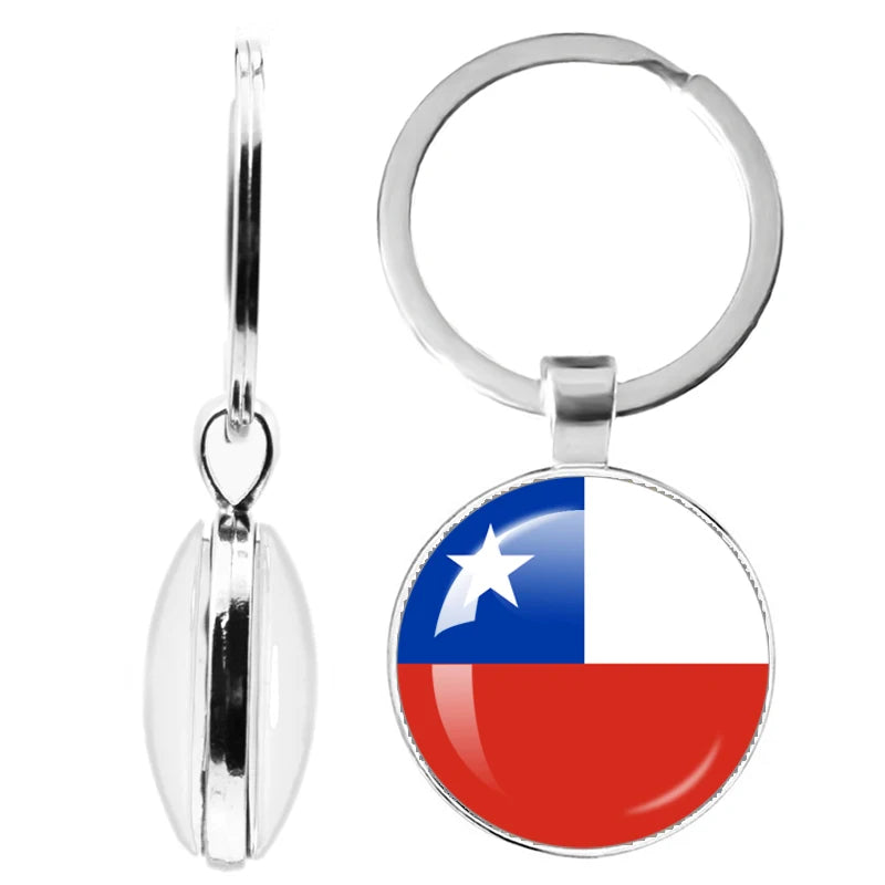National Flag Glass Double-Sided Keychain Ethiopia Islas Canarias Kenya Sudan Madeira Melilla South Sudan Ceuta Seychelles
