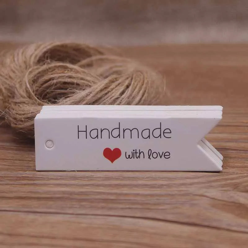 100pcs Kraft Gift Tags with 20m Rope Thank You Paper tags for  Gift New Year Halloween Christmas Label Party Decoration