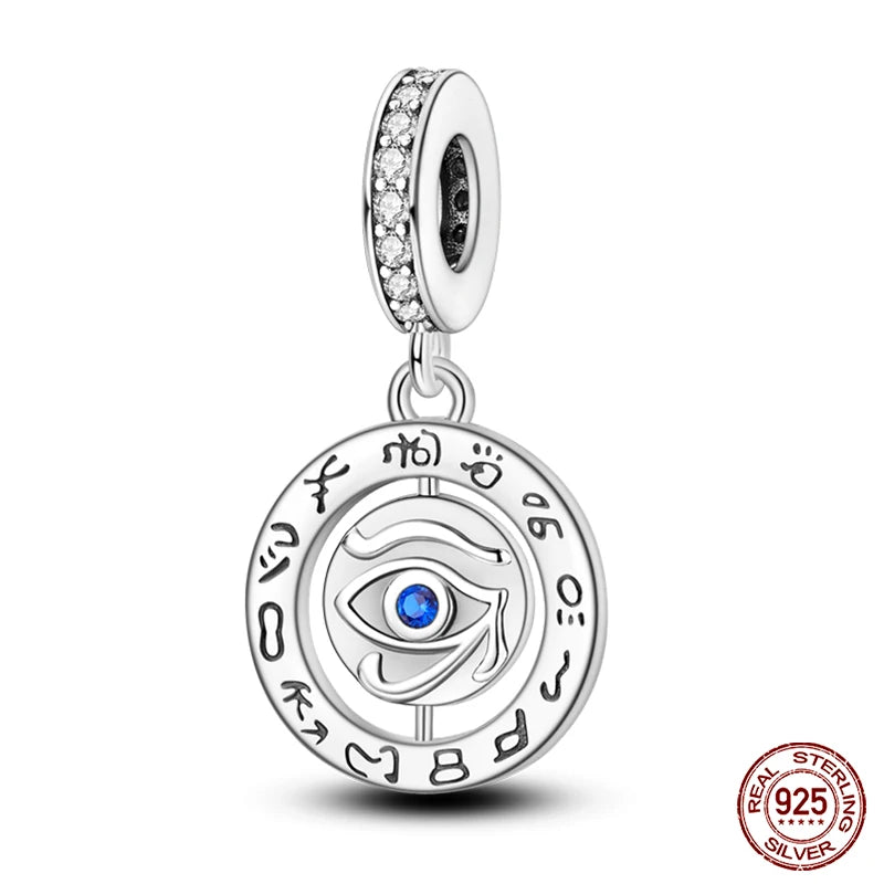 100% Real 925 Sterling Silver Classic Devil's Eye Charms Beads For Women Fit Original Qikaola Bracelets Fine DIY Jewelry Making