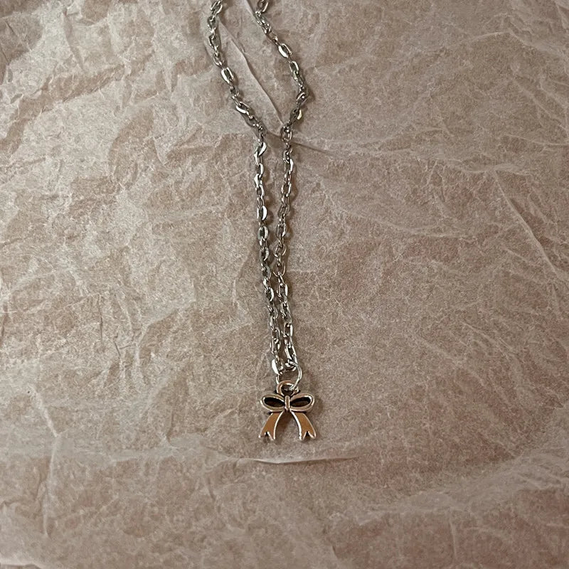 Simple Red Glass Cross Cherry Strawberry Heart Pendant Necklace for Women Stainless Steel Jewelry Accessories