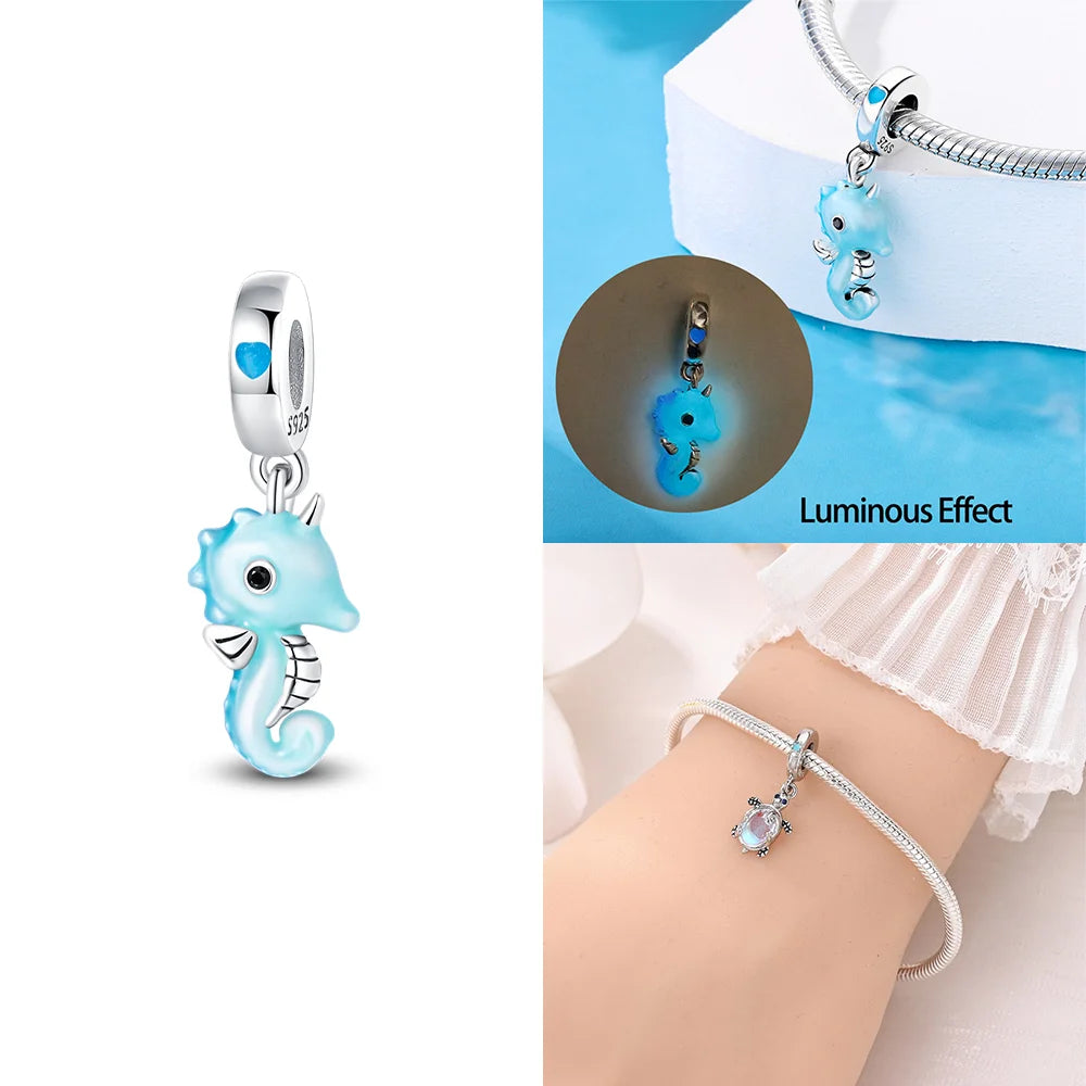 Original Treasure Box Marine Octopus Crab Pirate Charms 925 Silver Beads Fit Bracelet Women Accessories Jewelry Diy Gift Party