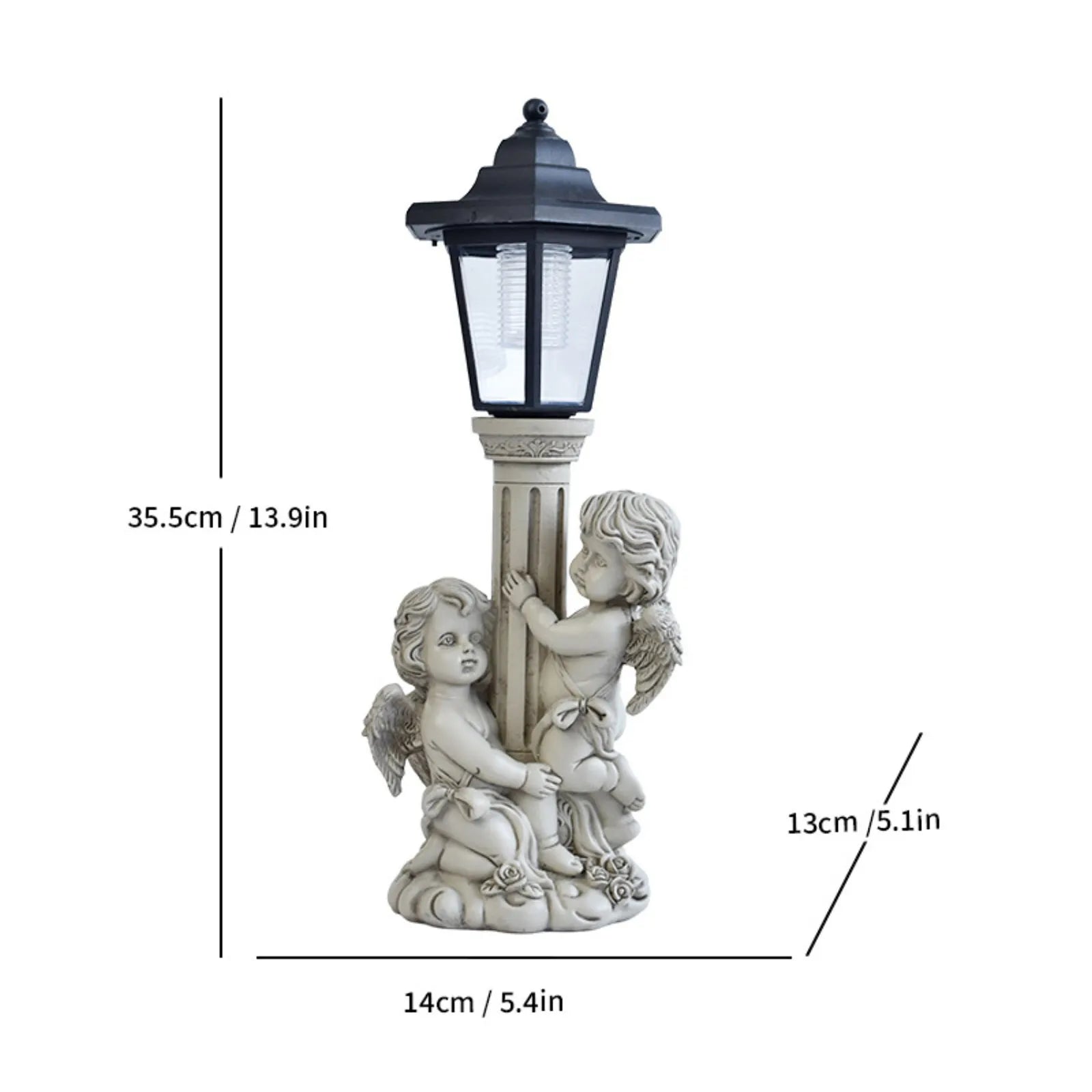 Garden Angel Sculpture Solar Powered Luminous Light For Front Door Window Courtyard Craft Statue Glowing Ornament Outdoor Decor