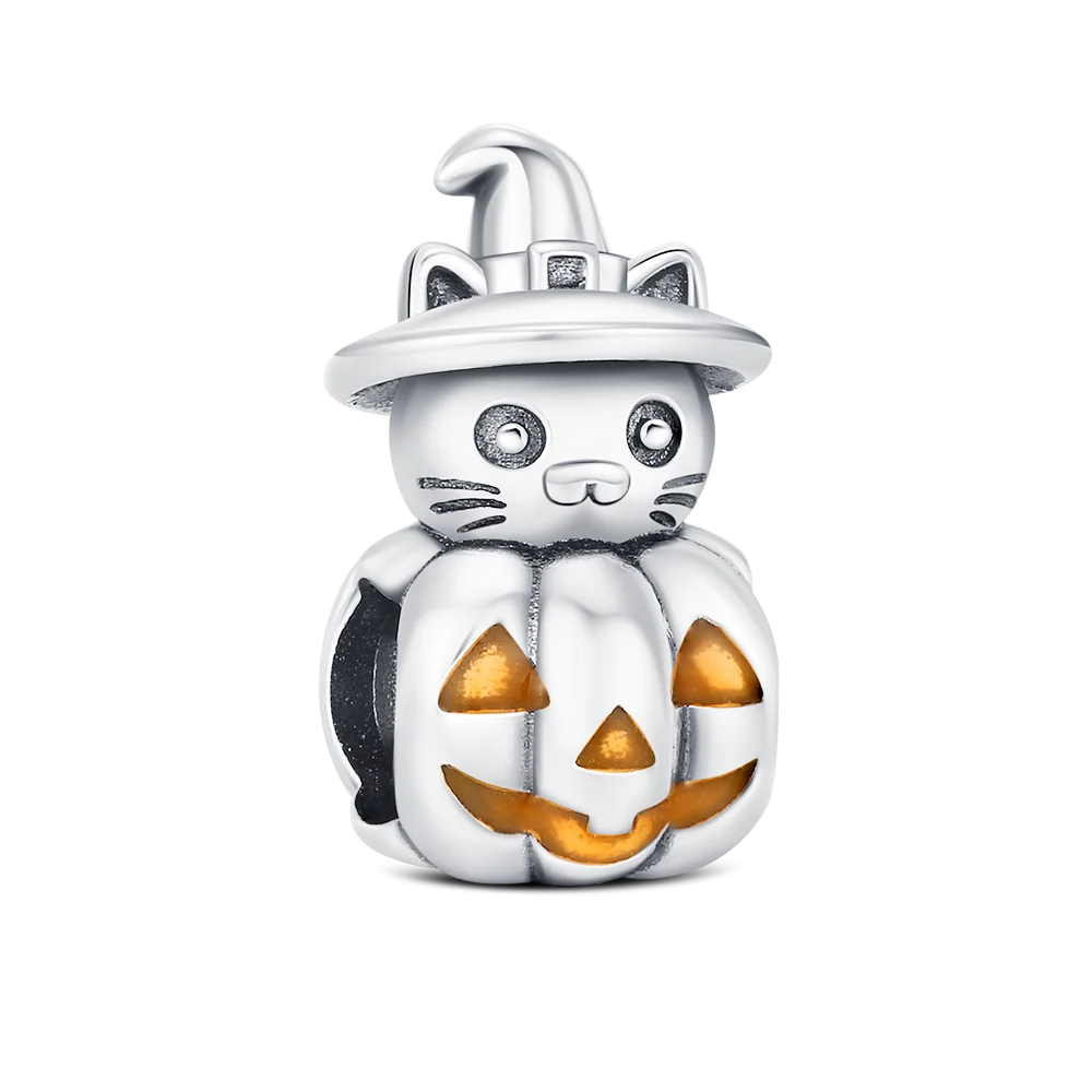 925 Sterling Silver Halloween Charm Ghost Pumpkin Charms Jewelry Making For Women Men DIY Bracelet Halloween Party Jewelry Gift
