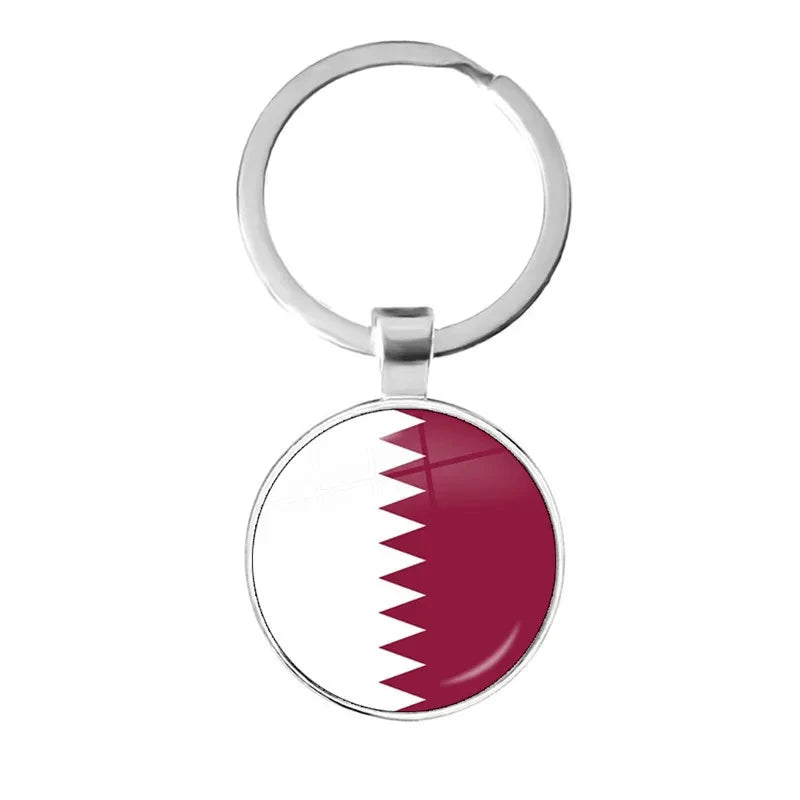 Iraq, Yemen, Nepal, Bangladesh, Maldives, Lebanon Flag Keychain 25mm Glass Keychain As a Gift To Friends  Gift