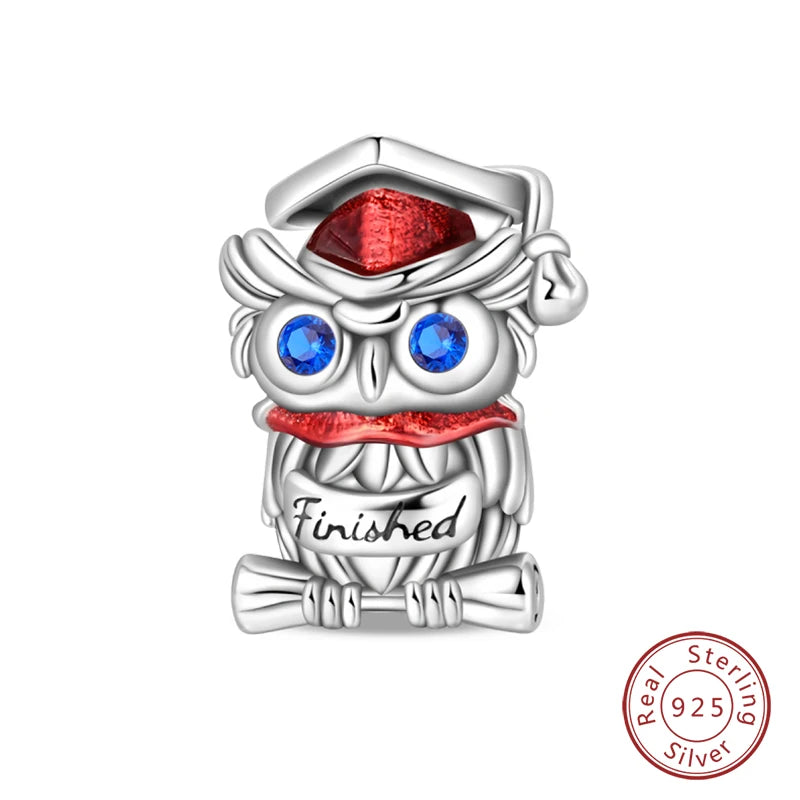 Fit Qikaola 925 Original Bracelet Fashion Bee Astronaut Eiffel Tower 925 Silver Charms Beads Fine DIY Birthday Jewelry For Women