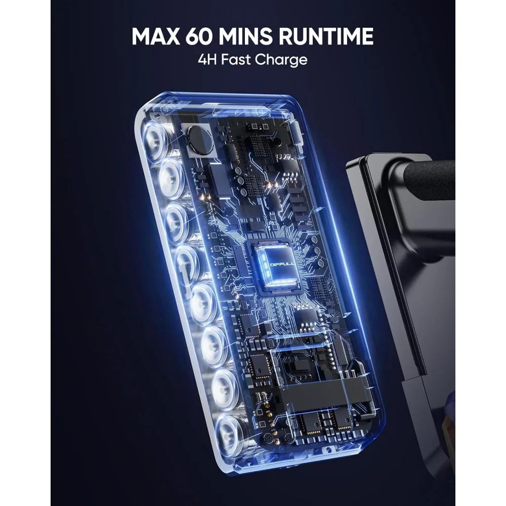 Upgraded version - Cordless Vacuum Cleaner, 580W 48KPA 60 Mins Vacuum Cleaners for Home, Stick Vacuum with 1.8L Large Dust Cup,