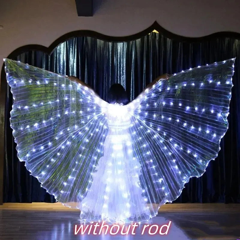 Angelodini LED Wings Adult Children Costume Cape Circus Led Light Luminous Costumes Party Show Led Isis Wings Dancewear