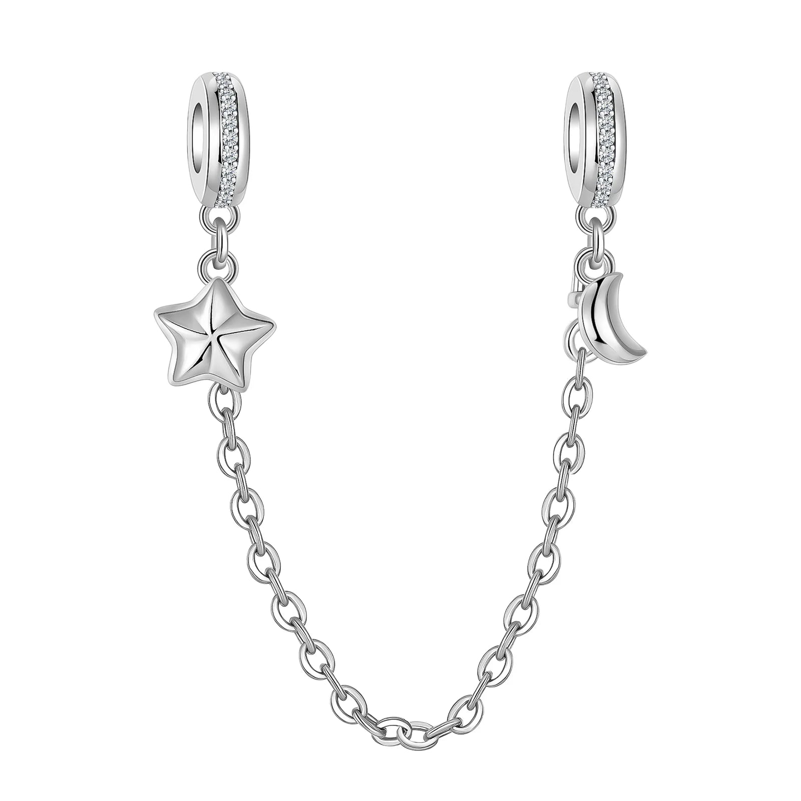Hot Sale Original 925 Sterling Silver Star & Moon Charms Earrings Ring Beads Pendant Fit Bracelet Necklace DIY Fine Jewelry Gift