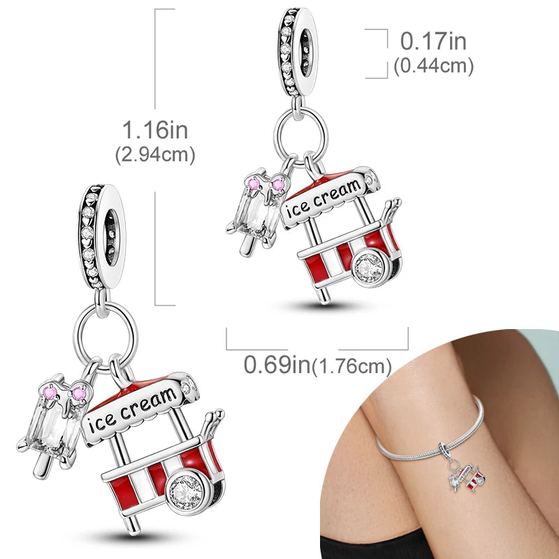 New Silver Plated Charms Beads Turtle Starfish Shell Sea Blue Summer Beads Fit Original Charms DIY Woman Jewelry Gift