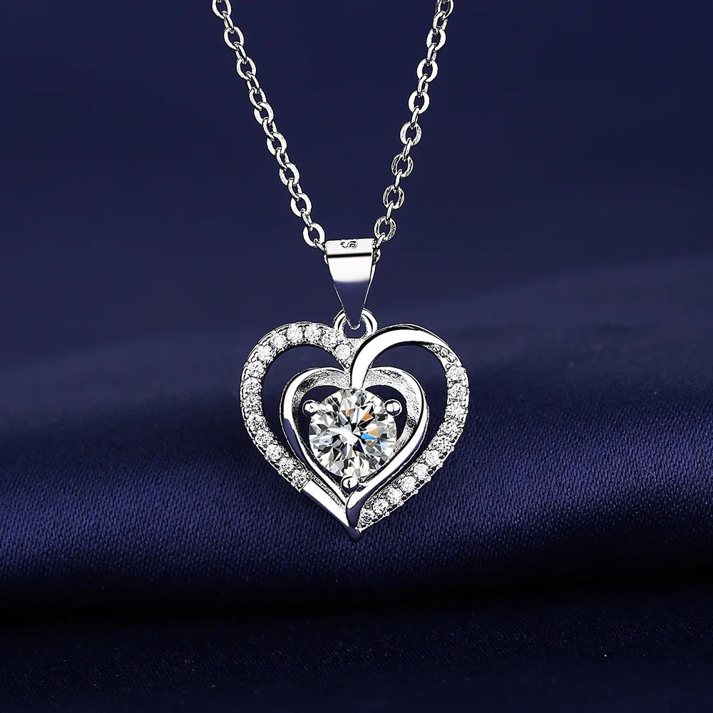 925 Sterling Silver Necklace For Women Round Pendent Sparkling Pave CZ Necklace Fashion Anniversary Birthday Jewelry Gifts N325