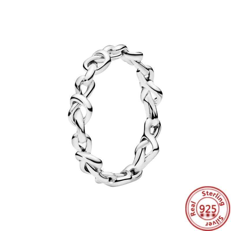 NEW 925 Sterling Silver Rings Sparkling Original Design Women Heart Daisy Flower Wishbone Ring Jewelry Engagement Female Gift