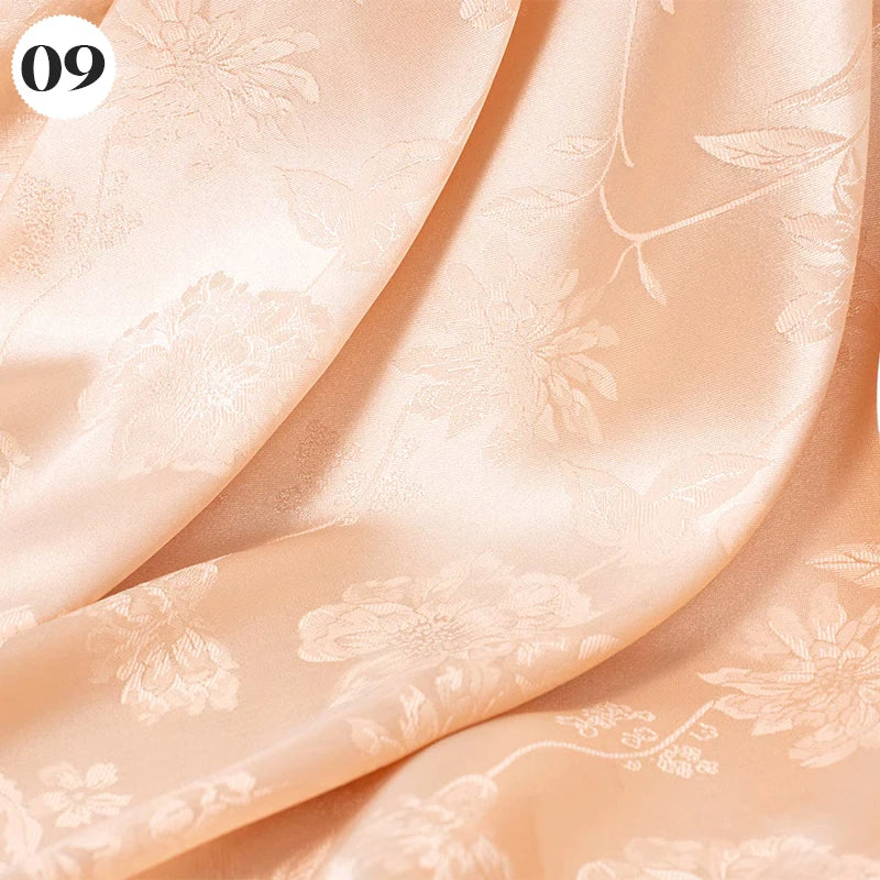 Floral Pattern Jacquard Damask Fabric Faux Silk Satin Brocade Fabric For DIY Sewing Cheongsam Hanfu Wedding Dress Garment Decor