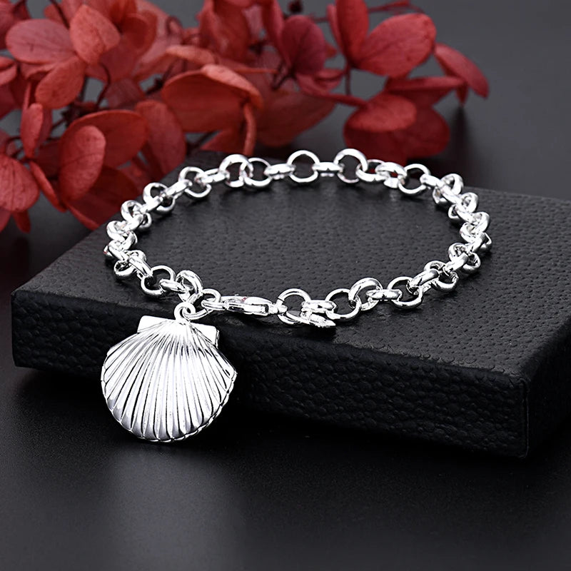 Hot Sale 925 Sterling Silver Chain Solid Bracelet for Women Mens Charm Party Gift Wedding Fashion Jewelry