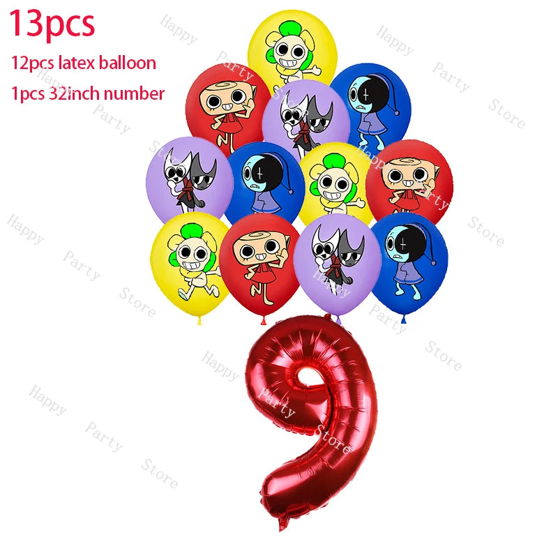 Dandy's World Birthday Party Decoration Split Sales Balloon Backdrop Cake Topper Dandy's World Birthday Party Supplies