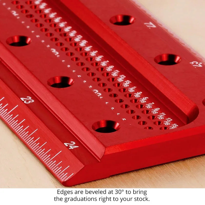 POPULAR.T Square, 32 Inch, Precision Woodworking T-Square Ruler, Built-in Edge Support, Scribing & Shelf Pin Guides,