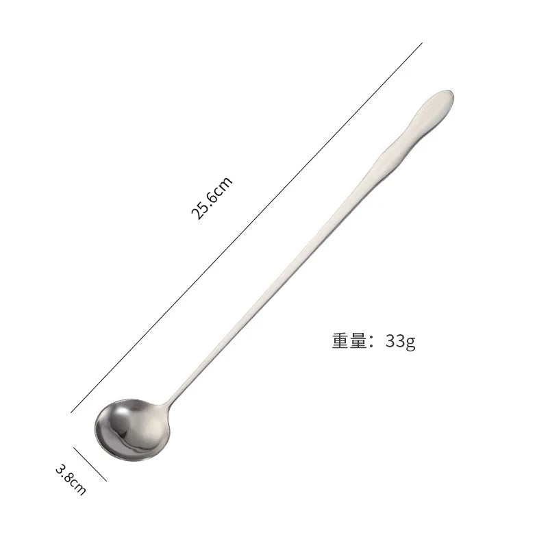 20cm/23cm/32cm Long Handled Stainless Steel Gourd Mixing Spoon Bar Cocktail and Tea Spoon Coffee Ice Cream Dessert Mixing Spoon