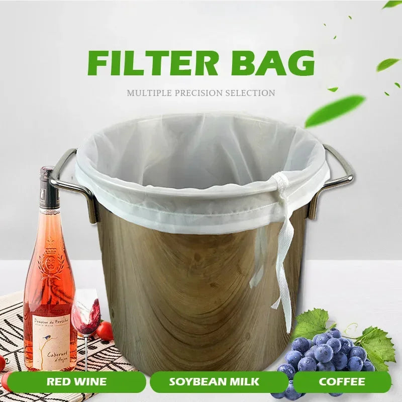 1pc Nylon Filter Bag for Brewing Malt Coffee Beans Boiling Strainer Residue Filtration Tool Mesh Bag Wine Soy Milk Colanders