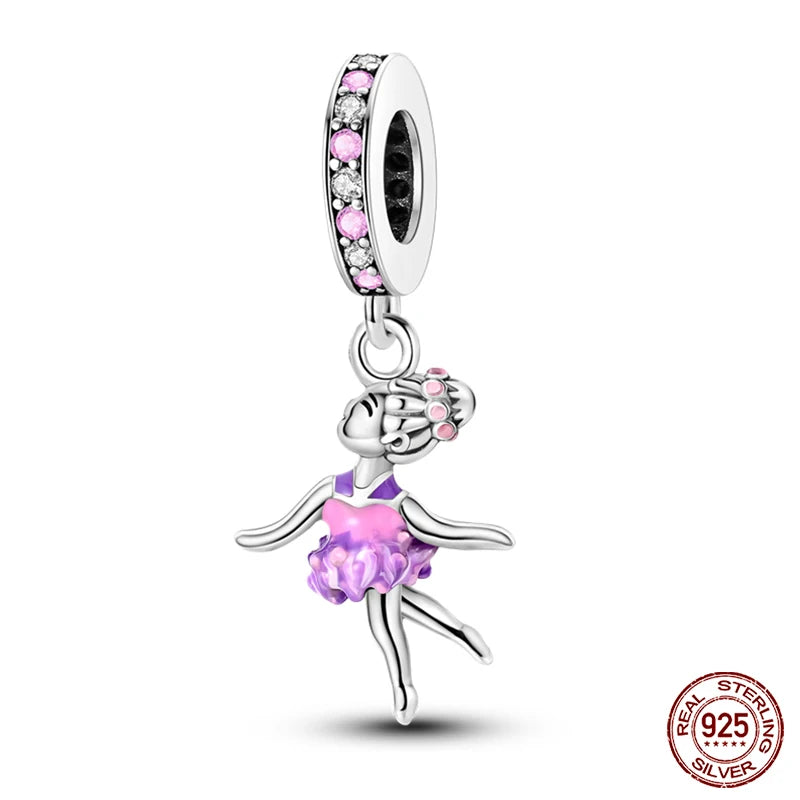 new in Real 925 Sterling Silver Boys and Girls Bicycle Charms Beads Fit Qikaola 925 Original Bracelets Fine DIY Jewelry Making