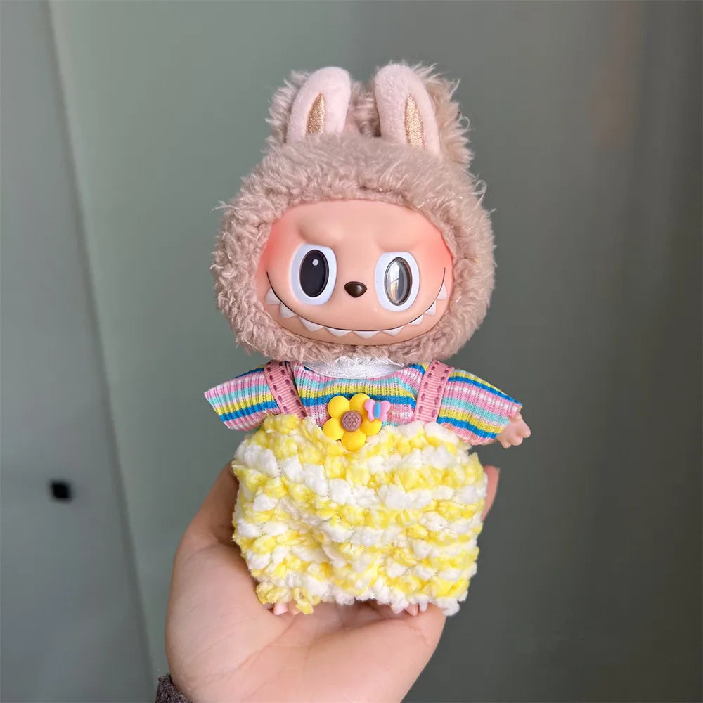 Plush Doll Multiple Styles Clothing Set For 17cm Labubu Outfit Accessories Trendy Clothes Girl Gift