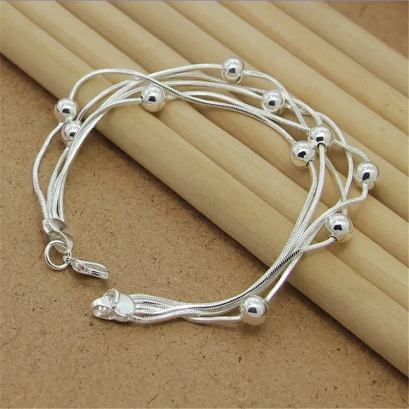New High-end Women's Mens Fine S925 Sterling Silver Bracelet Fashion Jewelry Gift Men's 10MM Square Beautiful Gem