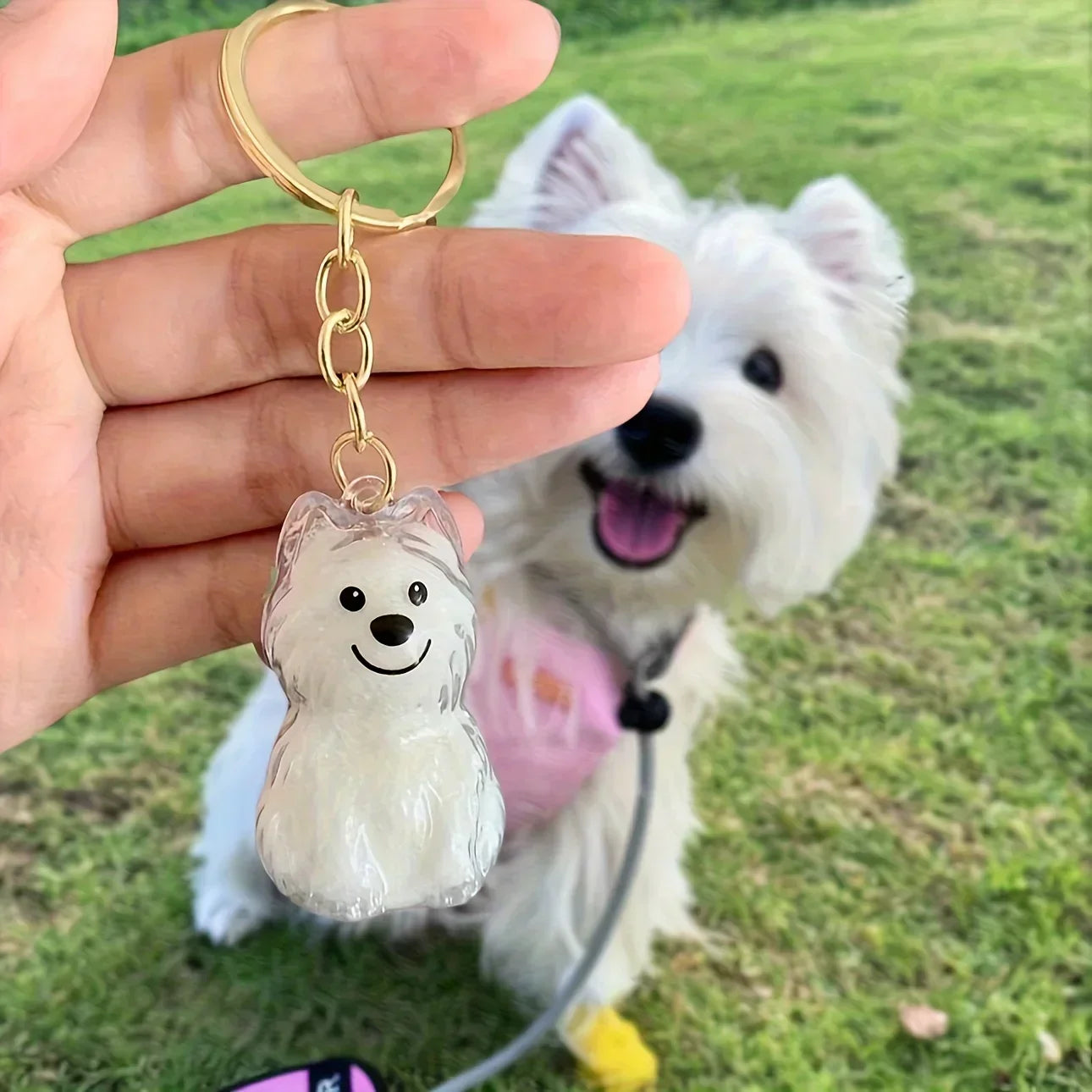 Cute Dog Pendant Keychain Pet Hair Collection Memorial Capsule With Key Ring Unique Keychain Novel Trendy Souvenir for Pet Lover