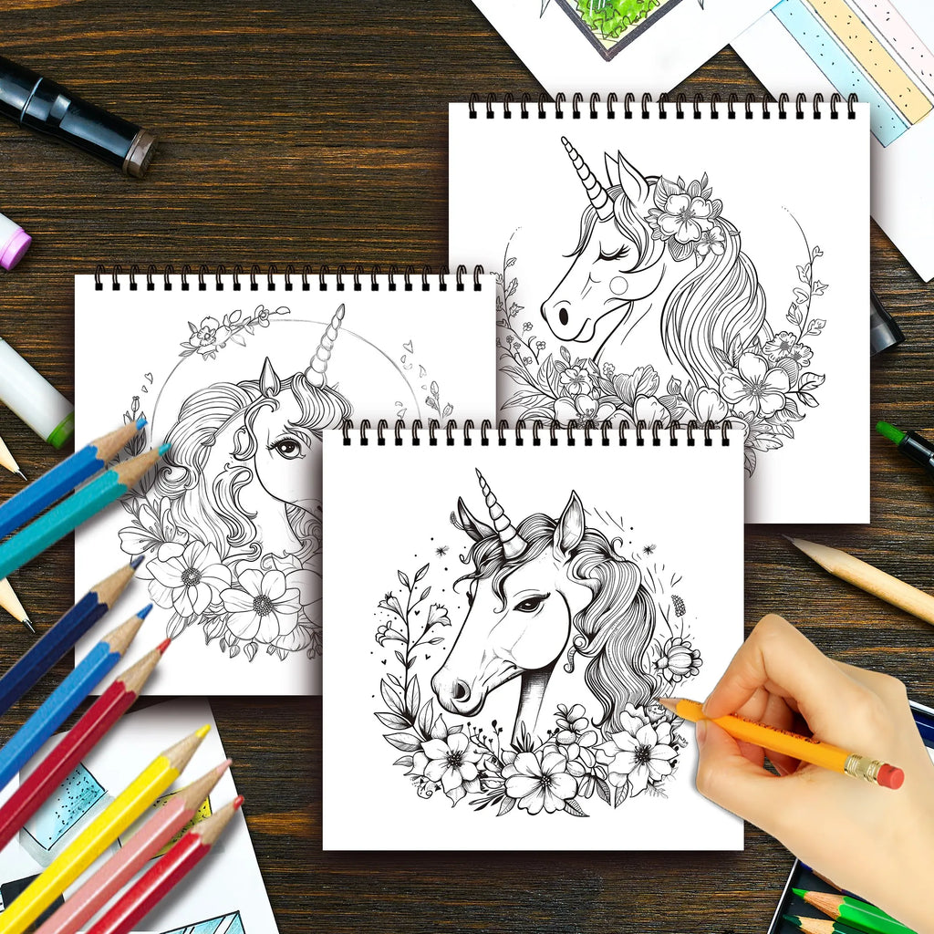 Stress Reduction Colouring Book 30 Sheets, 8.3x 8.3 inch 100gsm Thick Paper, Spiral Bound, Halloween and many other holiday gift