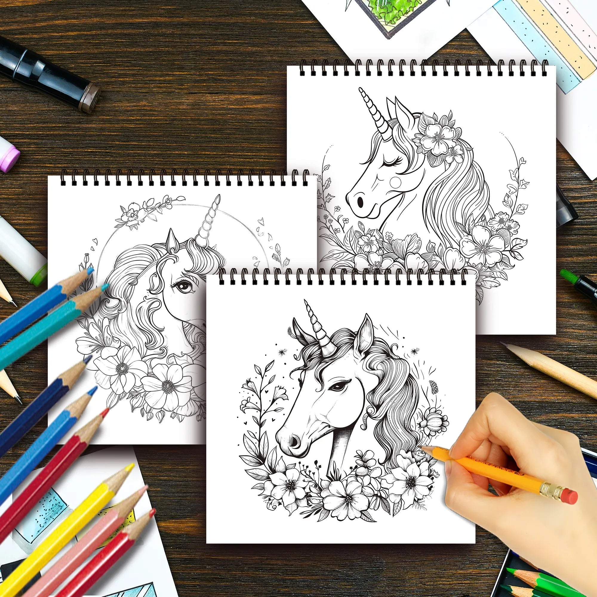 Stress Reduction Colouring Book 30 Sheets, 8.3x 8.3 inch 100gsm Thick Paper, Spiral Bound, Halloween and many other holiday gift