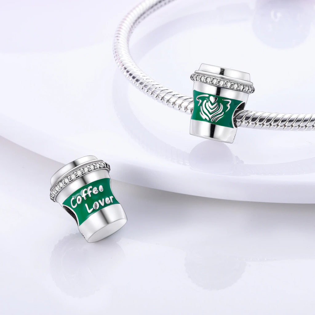 Coffee Cup Charms 925 Silver Beads For Woman Fit Original Bracelet Making Fashion Jewelry