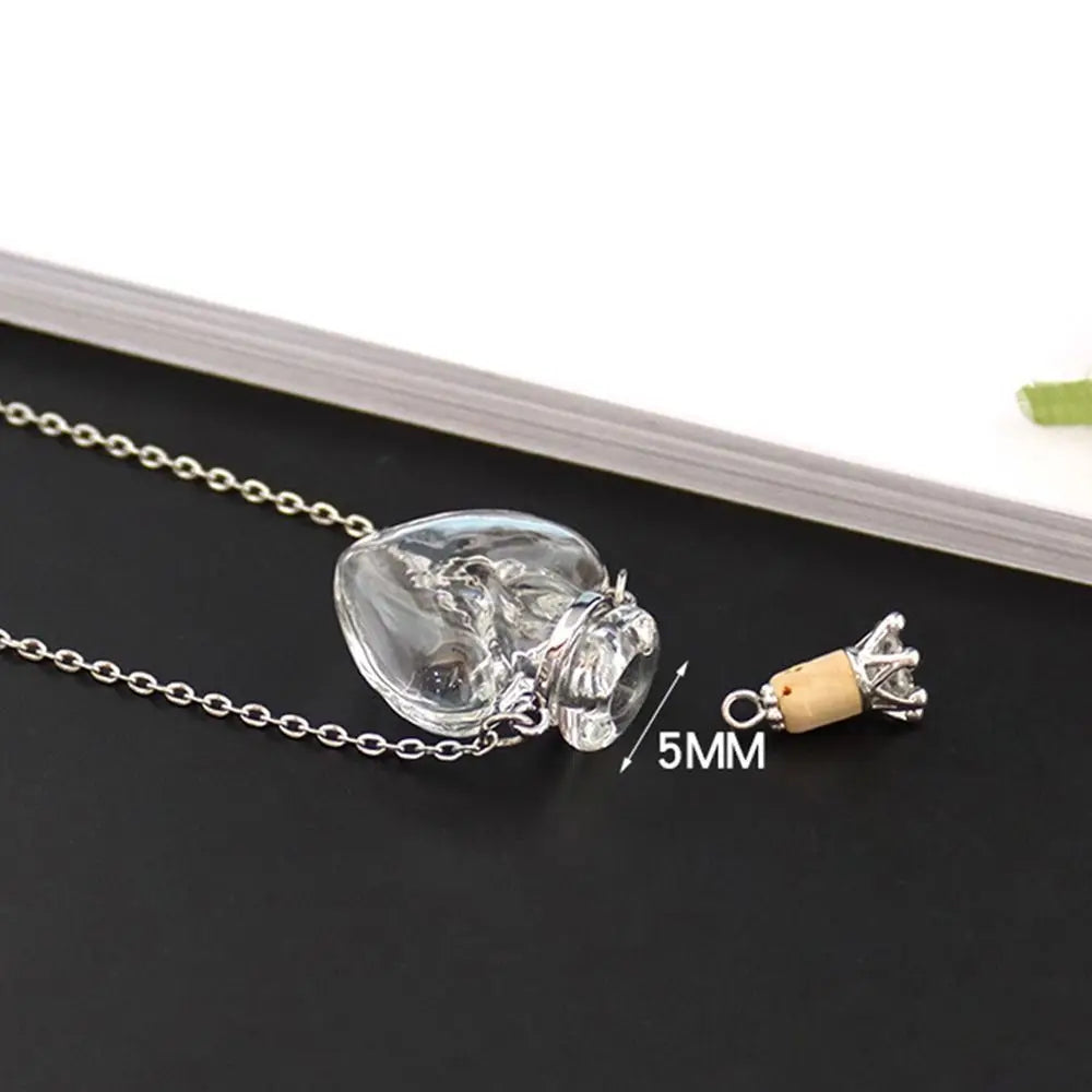 Natural Dandelion Pendant Necklace New Design Ball Transparent Glass Pendant Wishing Bottle Necklace Handmade Fashion Jewelry