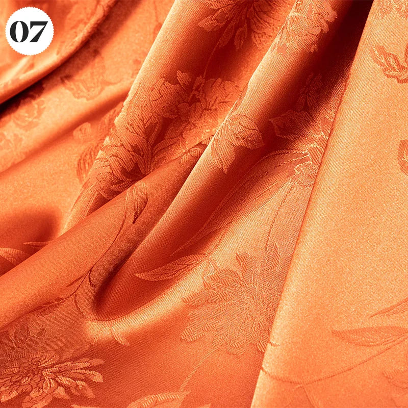 Floral Pattern Jacquard Damask Fabric Faux Silk Satin Brocade Fabric For DIY Sewing Cheongsam Hanfu Wedding Dress Garment Decor
