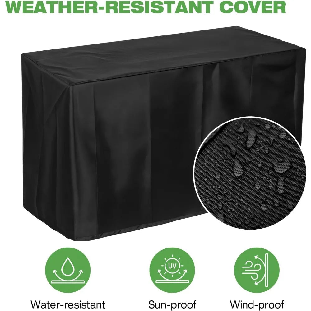 42 inch gas fire pit table, 60,000 btu propane pits for outside with steel lid and waterproof cover, 2 in 1 firepit table gathe