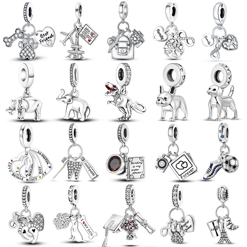 925 Silver Fashion Camera Coffee Cup Flower Charms Beads Fit Qikaola 925 Original Bracelet DIY Birthday Jewelry Making For Women