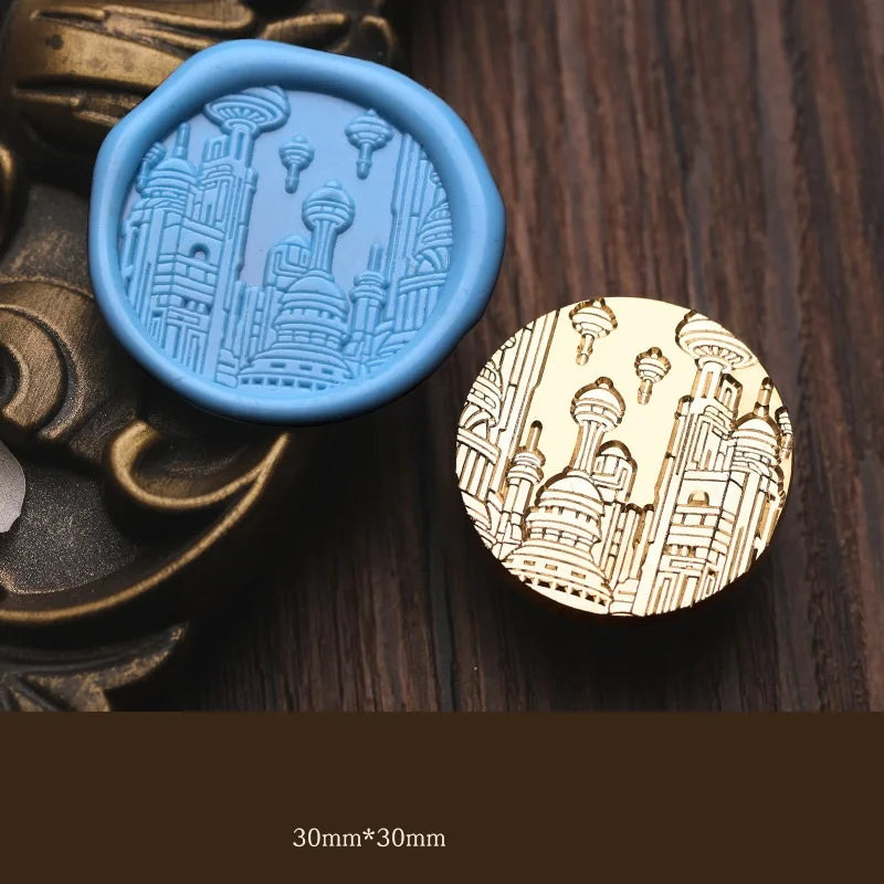 Wax Seal Stamp Vintage Halloween Personalized Wedding Stamp Old Castle Wax Seal Stamp Craft Supplies Stamp and Die Sets HCZ042