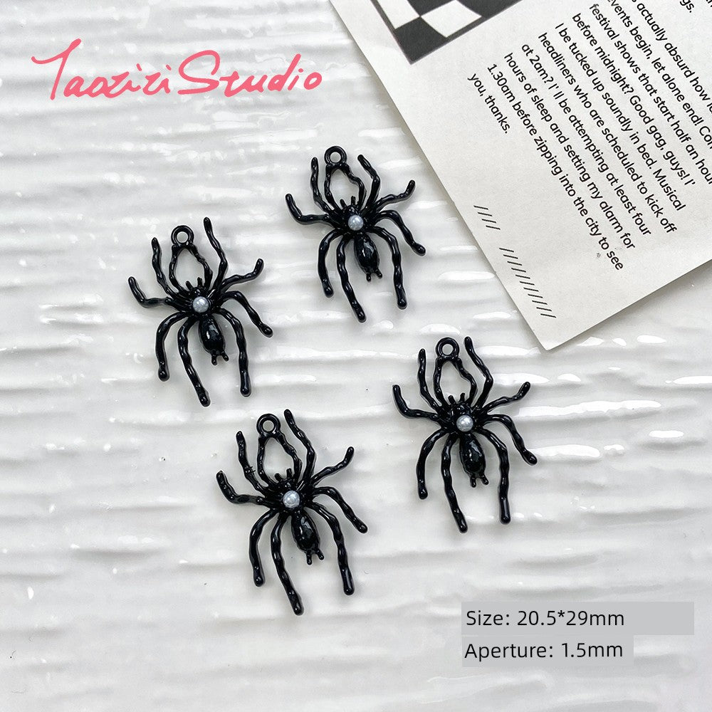 Sweet Cool Black Pink Sexy Liquid Alloy Pendant DIY Handmade Beaded Material Bracelet Necklace Ornament Bead Accessories