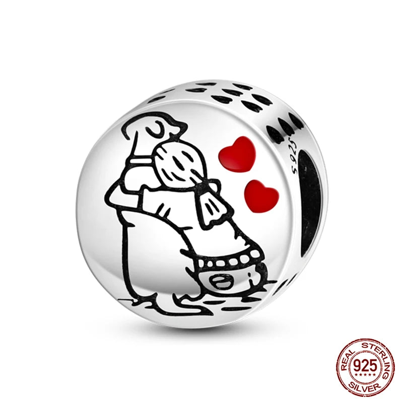 925 Sterling Silver Romantic Heart Series Charms Beads Fit Qikaola 925 Original Bracelet DIY Mother's Day Jewelry Gifts