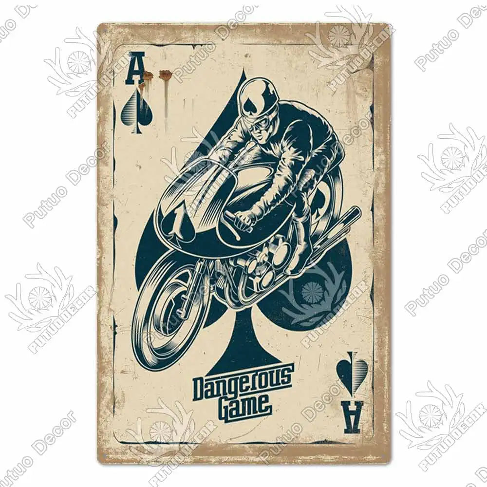 Putuo Decor Cafe Racer Vintage Tin Sign Plaque Metal Wall Art Stickers Garage Man Cave Pub Bar Retro Poster Iron Painting